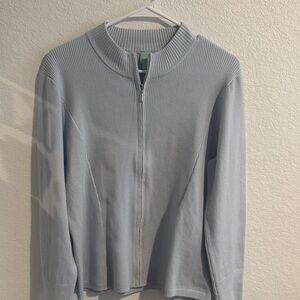 Light Blue Zip-Up Sweater